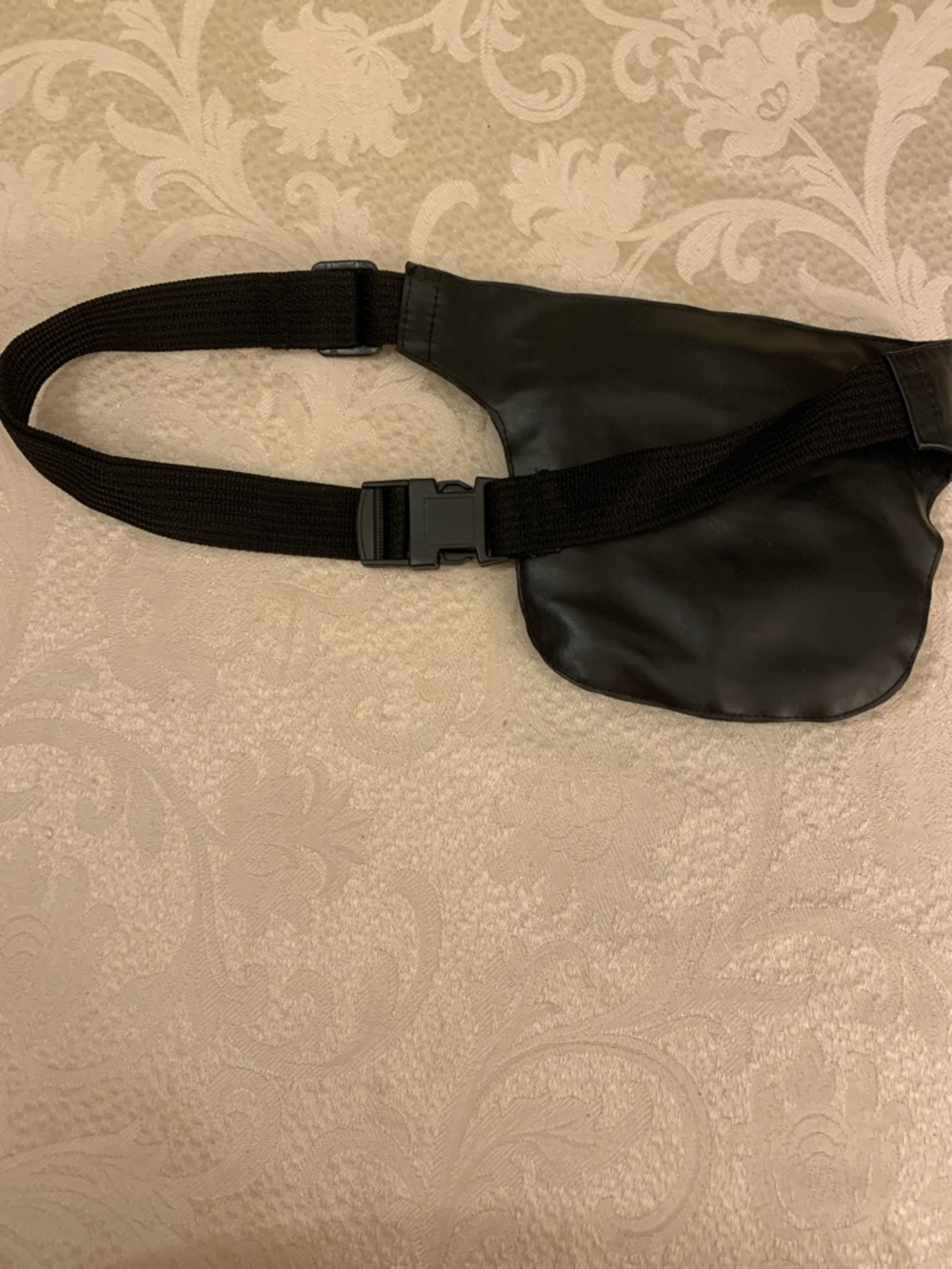 Marshal Black Leather Belt Bag with Front Flap Pocket - Picture 5 of 10